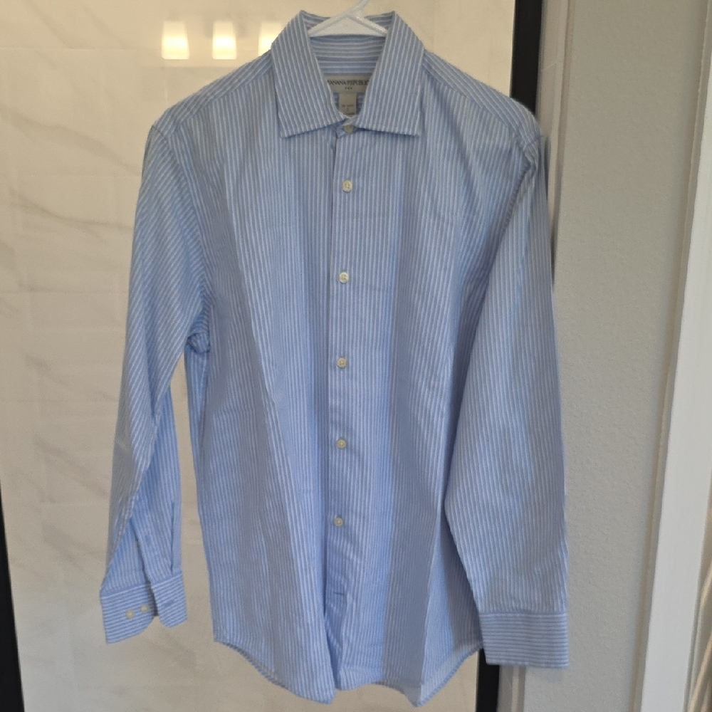 Banana Republic Light Blue Striped Dress Shirt